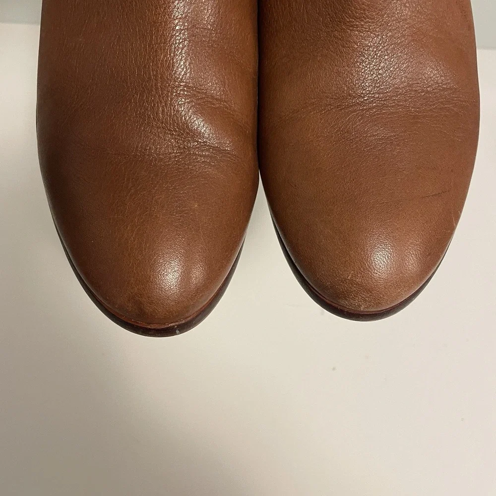 Sam‎ Edelman Petty Womens Size 7.5 Brown Saddle Leather Zip Up Ankle Boots
